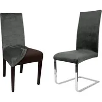 Beautex Stuhlhusse Lea Stuhlhussen, Samt Mikrofaser Stuhlbezug, elastische Stretch Husse