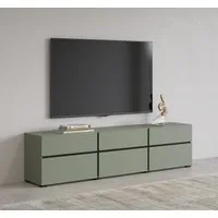 OTTO home Lowboard Cross, moderne grifflose TV-Kommode,3 Klappen/3 Schubkästen, Breite 180 cm, TV-Schrank mit viel Stauraum, TV-Board