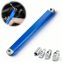 JOYOLEDER Drehmomentschlüssel Offset Extension Wrench Set, Offset Verlängerungsschlüssel – 39cm (15 Zoll) Ratschenverlängerung mit Kettenantrieb –, Inkl. 1/4", 3/8" & 1/2" Adapter), -Torque für Engstellen im KFZ-Motorraum
