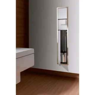 Emco Asis 150 Unterputz-WC-Bürstengarnitur 975027850 809 mm, Türanschlag links/rechts, chrom/weiß