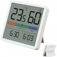 LA CUTE Hygrometer Digitales Thermo-Hygrometer LCD-Anzeige Temperatur Luftfeuchtigkeit., (Digitales Thermo-Hygrometer-Set mit flexibler Montage und Zubehör., Thermo-Hygrometer, Batterie, Anleitung, vielseitige Befestigung), Kompakt, vielseitig einset