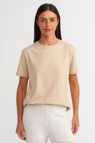 Damen Baumwoll Crew-Neck T-Shirt