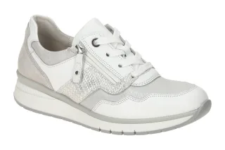 Gabor 66.306.61 Damen Halbschuhe Sneaker Grau Bianco Stretch Keilabsatz
