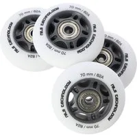 NILS EXTREME Inlineskates-Rolle Inliner 4 Rollen Räder PU 70x24mm 82A Weiß + 8x ABEC-9 Lager