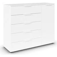 rauch Schubkastenkommode Kommode Türkommode Sideboard Kombikommode FLIPP (Breite 120 cm mit 2 Einlegeböden), 1-türig mit 5 Schubladen und Soft-Close-Funktion