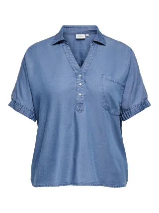 ONLY CARMAKOMA - CARCHARIS LIFE CAP SLEEVE SHIRT PNT Medium Blue Denim - Gr. - 42