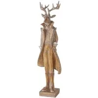 MF Tierfigur Dekofigur XXL Größe Lord Antlers Hirschfigur Braun 62cm Weihnachten (1 St)