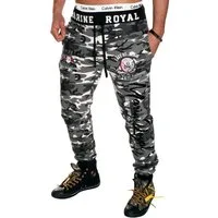 Jaylvis Jogginghose Herren Trainingshose Sport Hose Camouflage Uni Marine Royal Elastikbund mit Tunnelzug