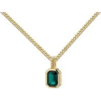 JEVELION Kette mit Anhänger 333 Goldanhänger mit grünem Zirkonia - Made in Germany (Goldanhänger, für Damen und Mädchen), Mit Kette vergoldet- Länge wählbar 36 - 70 cm oder ohne Kette.
