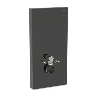 Geberit Monolith Wand-WC-Modul 131222SJ6 Bauhöhe 101cm, Front Glas schwarz, Seite aluminium schwarzchrom