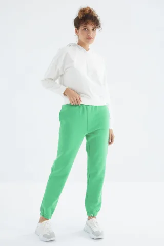 Damen Hohe Taille Fleece Jogger Sweatpants