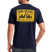 Neverless Print-Shirt Herren T-Shirt Backprint SpuchThink Outside Rückenaufdruck Wald mit Print