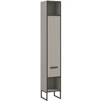 welltime Hochschrank Locri, Höhe 192 cm, Rillenoptik, Metall Kufen (1-St) Türanschlag wechselbar, modernes Design, Badschrank, Bad