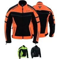 BULLDT Motorradjacke BLD323J (mit abnehmbare 4 Stück Protektoren) Sommer Jacke mit Mesh-Netz 360° Reflektoren & Zipper-Taschen