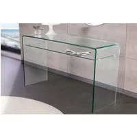 riess-ambiente Konsolentisch FANTOME 100cm transparent (Einzelartikel, 1-St), Wohnzimmer · Glas · eckig · mit Ablage · Modern Design