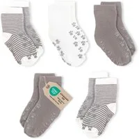 LaLoona Kurzsocken Natur Baby Socken Krabbelsocken Anti Rutsch 5 Paar ABS Babysocken rutschfest
