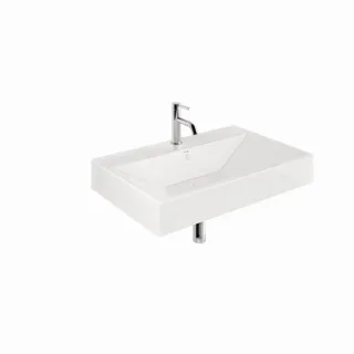 Kludi RESA Waschtisch 59WW8143 81 x 50 H12 cm, Ein Hahnloch Weiß glänzend
