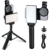 Neewer Videoleuchte BL120B LED Selfie & Tattoo Licht, für iPhone, Aufsteckbarer CPL Filter, Stativ/Handyhalter, Reflexion entfernen, für Lebensmittel Fotografie