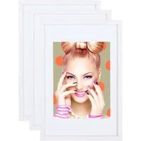 IDEAL TREND Bilderrahmen 3er 5er Set Holz Bilderrahmen Lifestyle Plexi Foto Rahmen Collage Wand, für 3 Bilder (3 St), Holz Bilderrahmen mit Papiereinleger und Kunststoffglas