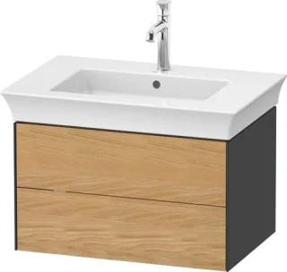 Duravit White Tulip Waschtischunterbau wandhängend Natur Eiche & Graphit Matt & Seidenmatt 684x458x4 WT43410H5580010