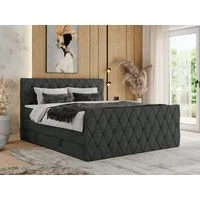 MKS MÖBEL Boxspringbett MIREN KING DUO (Set, Packung, Doppelbett, Kopfteil, Topper T25/Visco, T30-Schaum), Boxspringbett, Fußteil, Multipocket-Matratzen, 7 Härtezonen