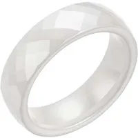 Taffstyle Fingerring Keramik Ring Partnerring Verlobungsring Fingerring Elegant Facettiert (Leichter Keramikring in Schwarz oder Weiß mit funkelnder Prisma Facettenoptik)