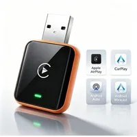 Vornix 4-in-1 Wireless CarPlay Adapter Android Auto Adapter Auto-Adapter zu USB Typ A Kabellos, für iPhone iOS 10+ Fahrzeuge mit kabelgebundenem CarPlay