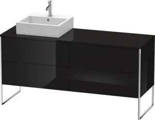 Duravit XSquare Konsolenwaschtischunterbau bodenstehend Schwarz Hochglanz 1600x548x778 mm - XS4924L4 XS4924L4040