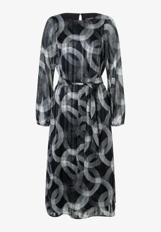 MORE & MORE - Printkleid mit Glanz grau - Gr. - 36