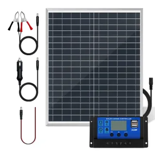 [EU Direct] ZGZXSEXHZ 20W Portable Solar Panel Kit With 100A Solar Charge Controller 33x40cm LCD USB Port For RV Camping