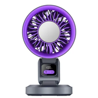Tevorex 10W Portable Desktop Circulating Fan 7-Blades 100 Levels Wind Adjustable Quiet Operation Long Battery Rechargeab