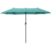 PHI VILLA Sonnenschirm, Balkon Rechteckig Groß Balkonschirm Garten Gartenschirm mit Kurbel UV Schutz Parasol Windfest, Mit der rostfreien Stahlstange und 12 Stahlrippen