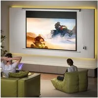 HOMCOM Leinwand Beamer 120 Zoll 16:9 4K Projektionsleinwand elektrisch, für Wand- und Deckenmontage, für Heimkino, Büro