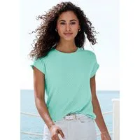 Vivance Kurzarmshirt mit modischem Jacquard-Muster aus luftiger Qualität mit Viskose