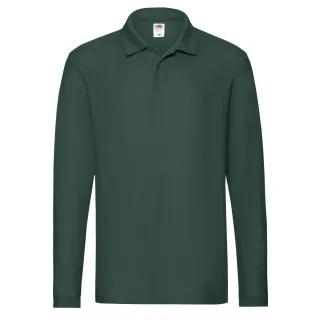 Fruit of the Loom - "Premium" Poloshirt für Herren Langärmlig (Tannengrün)
