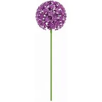 finehomegarden Gartenstecker Pflanzstecker Allium dunkellila "ArtFerro" Metall Ø20cm H116,2cm (1-St) Beetstecker Gartenstecker Blütenkugel Gartendeko Stecker/ Paket