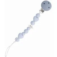 PARSA Beauty Schnuller Baby Schnullerkette, Silikonperlen in Blau mit sicherem Clip