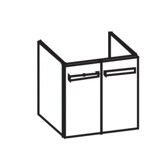 Artiqua 414 Waschtischunterschrank für Avento 4A0055, 4A0056 Riviera Eiche quer NB, 414-WU2T-V124-71 414-WU2T-V124-7180-438