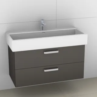 Artiqua 415 Waschtischunterschrank für Living City 818437 Stahlgrau Metallic, 415-WU2L-L11-7141-88 415-WU2L-L11-7141-88