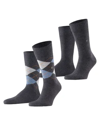 Burlington - Burlington Everyday Argyle Mix 2-Pack Herren anthra.mel - Gr. - 43