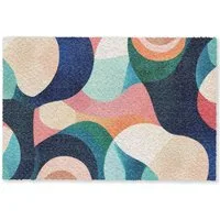 MuchoWow Fußmatte Abstrakt - Blau - Rosa, Rechteckig, innen Schmutzfangmatte, Tür, Schmutzfänger Flur, Teppich 60x40 cm