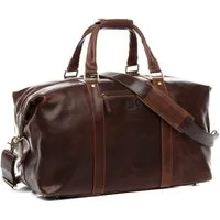 SID & VAIN Reisetasche echt Leder Weekender groß Ledertasche braun ZANE, Echtleder Reisegepäck für Damen & Herren, Sporttasche XL braun-cognac