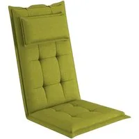 sunnypillow Hochlehnerauflage Gartenstuhlauflagen mit abnehmbarem Kopfpolster 120x50x9 cm, (1 St), Auflage Polsterauflagen UV-Lichtecht