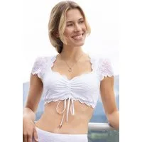 Nina Von C. Dirndlbluse mit herzförmigem Ausschnitt, Spitze, bauchfrei, Kurzarm