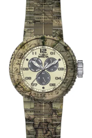 Invicta Pro Diver 50215 Herrenuhr - Quarzwerk - Edelstahl mit beigem Zifferblatt - 52 mm