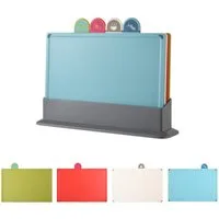 FANNOU Schneidebrett mit rutschfestem Index und Ständer, (4-St), Größe: 30 cm x 23,5 cm