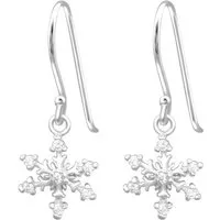 ALEXANDER YORK Paar Ohrhänger SCHNEEFLOCKE Zirkonia weiß, 2-tlg., 925 Sterling Silber