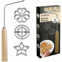 Tortillada Backform Bunuelos Rosetteneisen, (Set 3-tlg), mit 3 wechselbaren Formen
