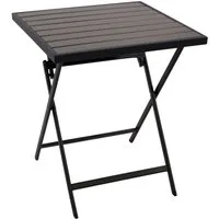 DEGAMO Gartentisch ASCIANO, 60x60cm, Metall anthrazit, Tischplatte Kunstholz grau