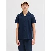 Jack & Jones Junior Kurzarmhemd JJGLOBAL WAFFLE RESORT SHIRT SS JNR Baumwolle, locker geschnitten